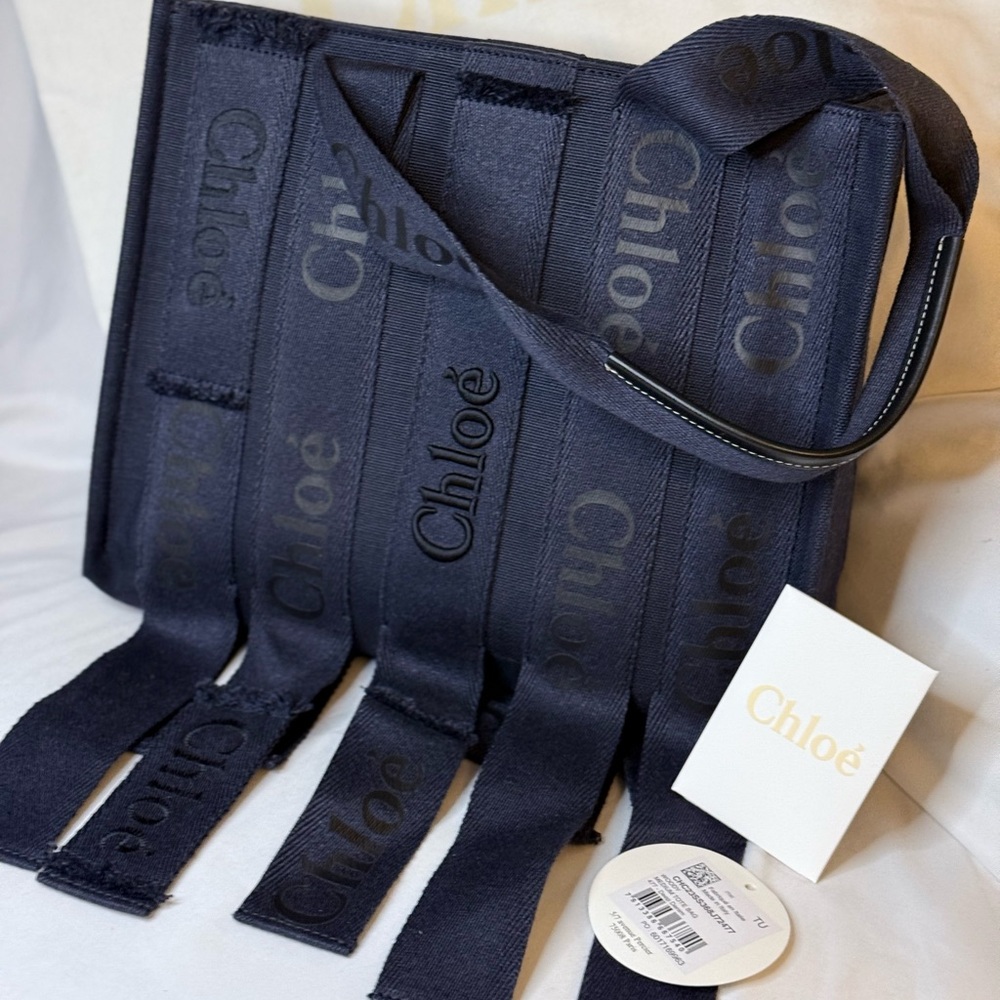 CHLOE Deep Denim Woody Medium Bag - NWT & Dust Bag